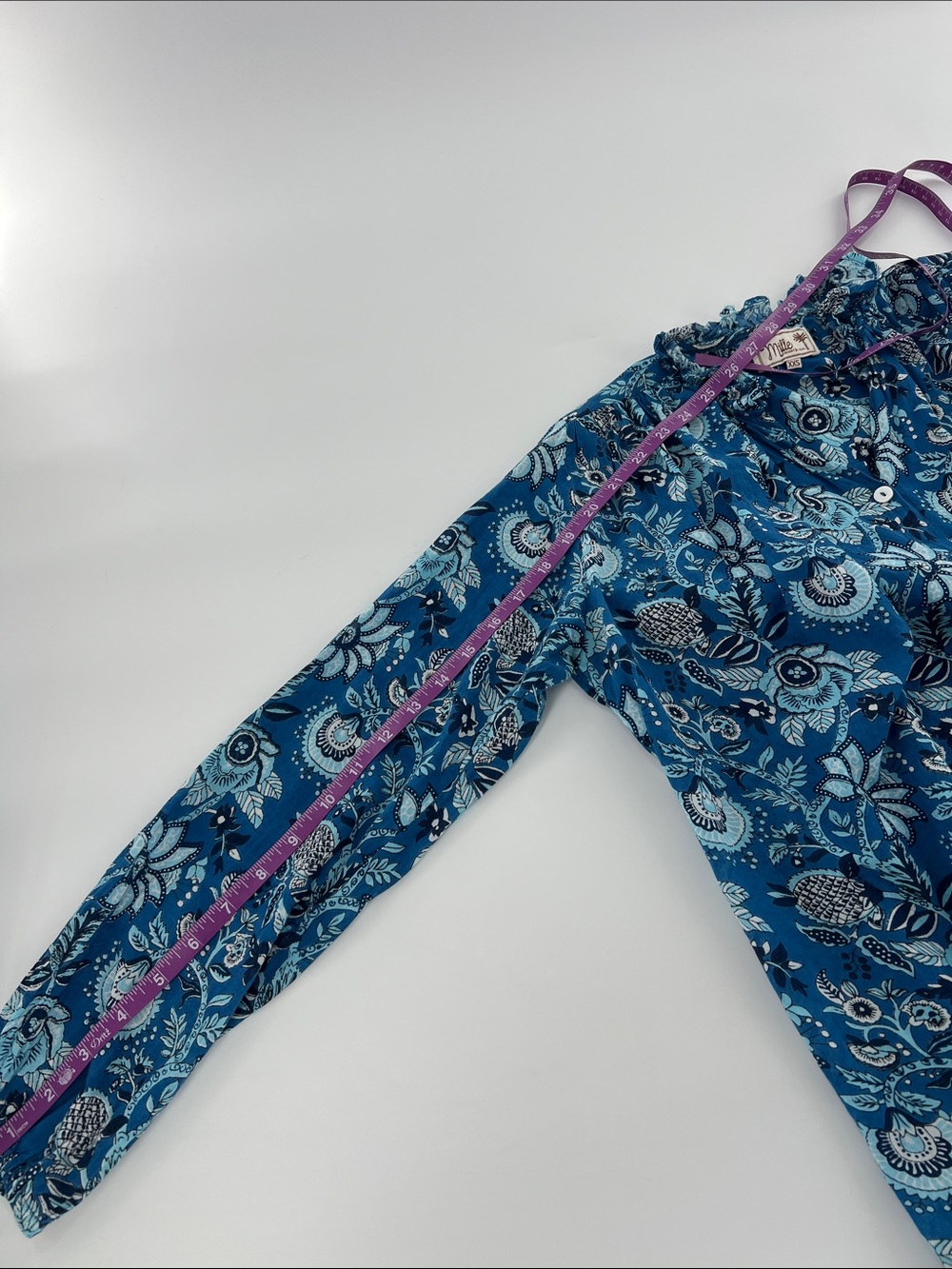 MILLE FRANCESCA TOP - FRENCH BLUE casual office feminine romantic cotton - Picture 7 of 9